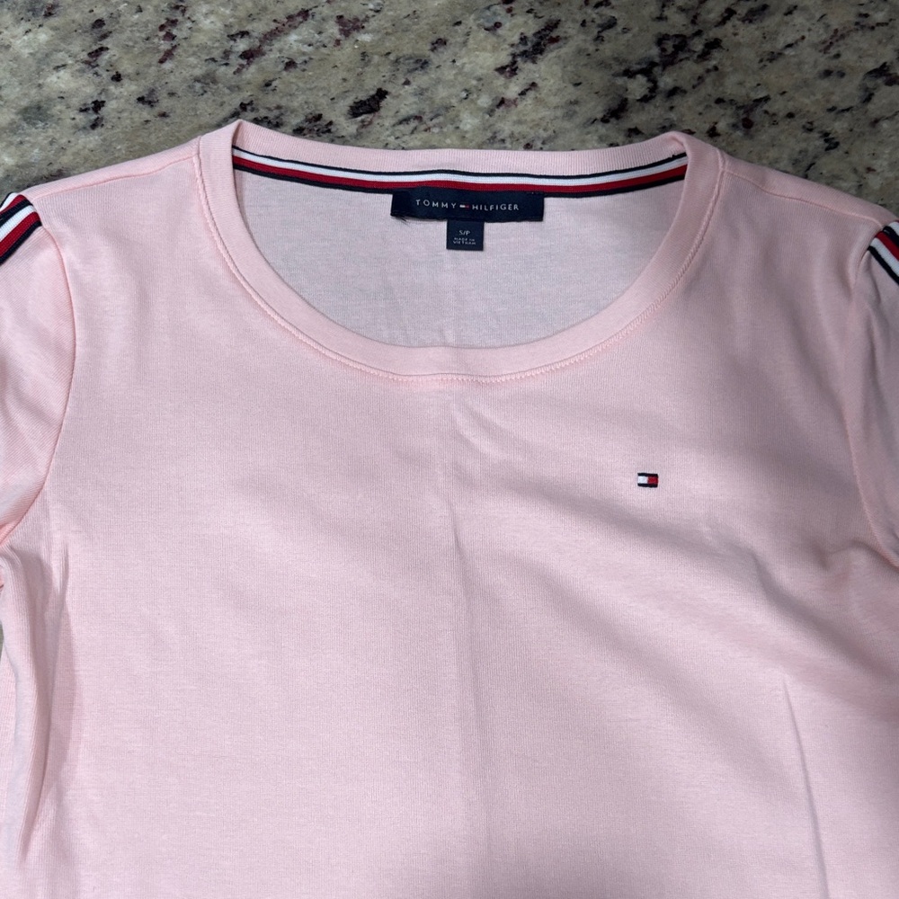 Tommy Hilfiger Light Pink Crew Neck Top ladies women’s shirt top